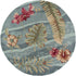 Seafoam Green Machine Woven Tropical Plants Indoor Area Rug